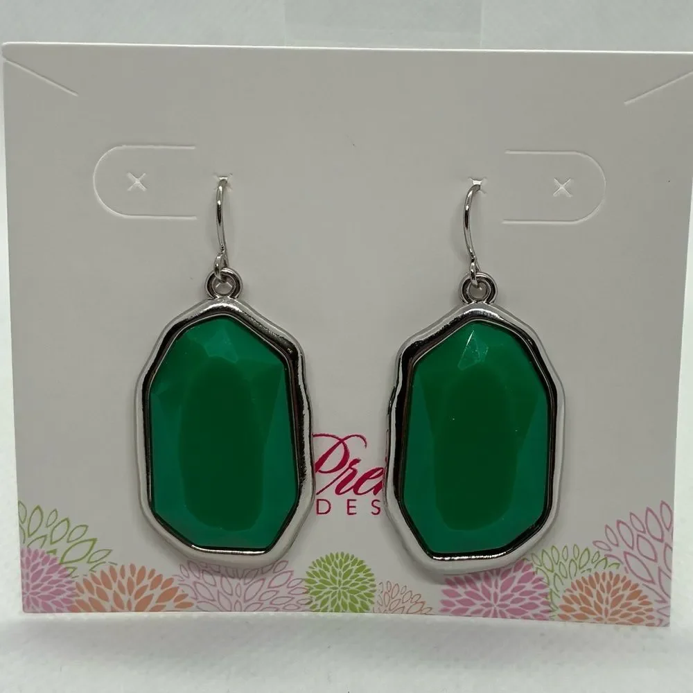 3For$20 Premier DeGreen Faceted Drop Earrings
